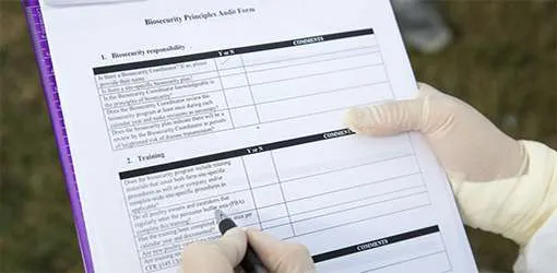 A biosecurity plan checklist.